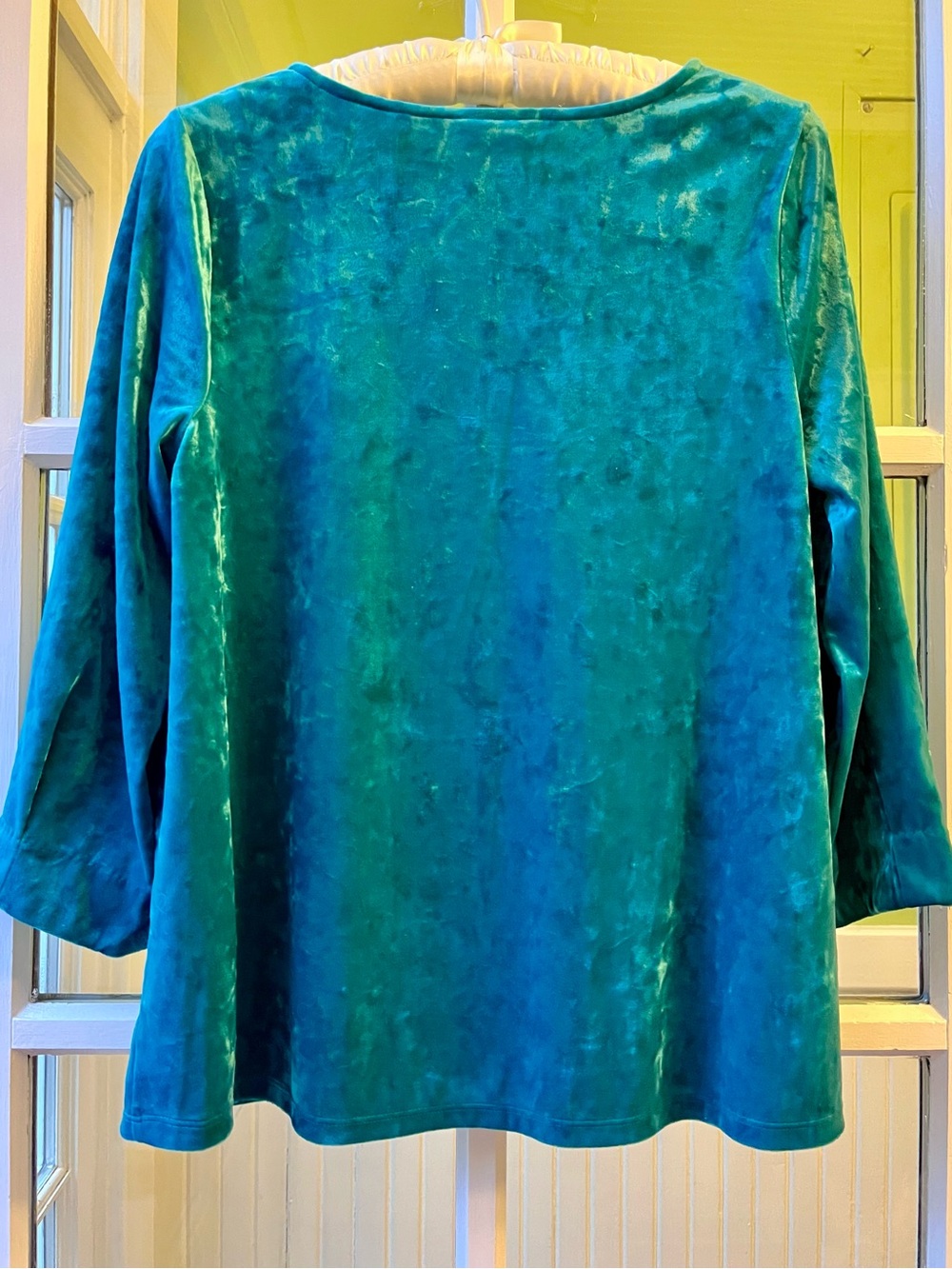 NWT NEW J. Jill Velvet Long-Sleeve Women’s Top in Teal - Picture 2 of 8